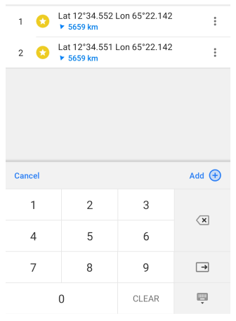 Koordinateneingabe Punkt speichern Android 1