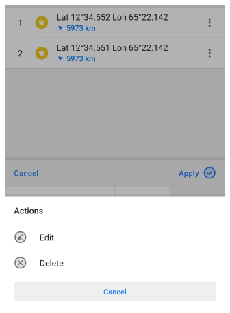 Koordinateneingabe Punkt speichern Android 2