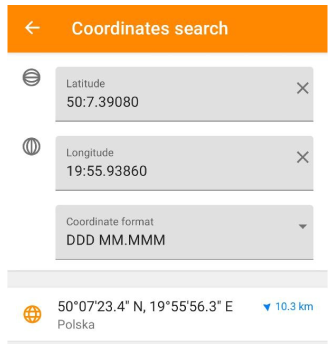 Koordinatensuche Android