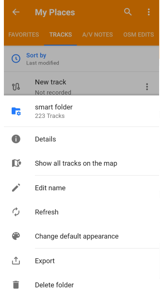 Meine Orte Smart Folder verwalten Android