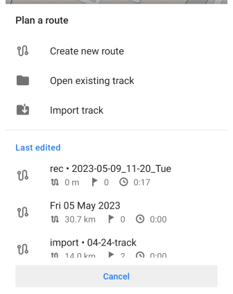 Route planen Android