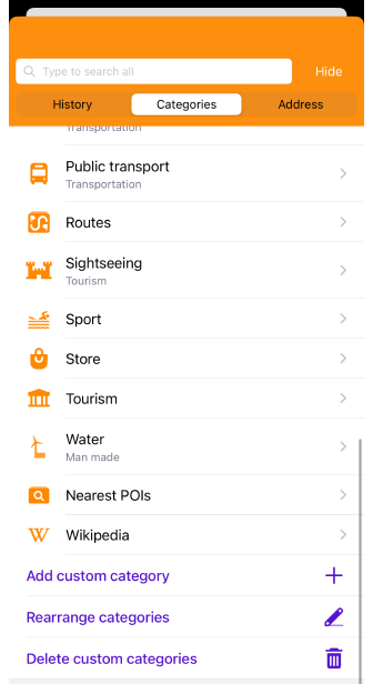 POI-Liste suchen iOS