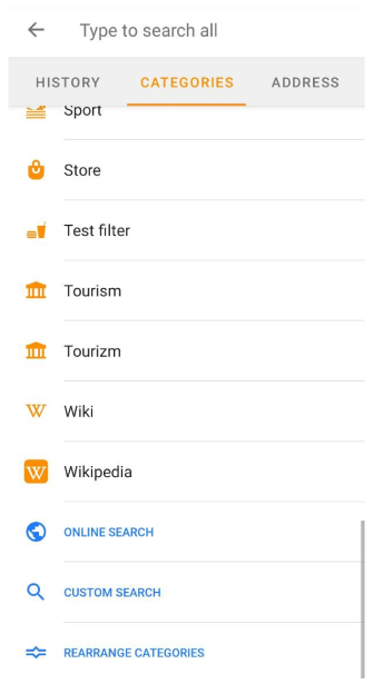 POI-Liste suchen Android