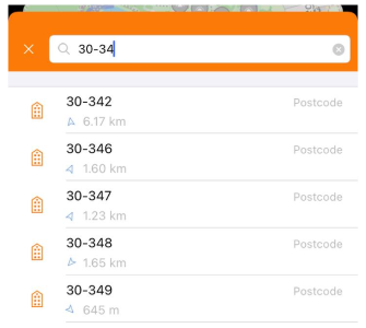 Postleitzahl suchen iOS