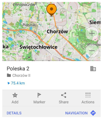 Straße suchen Android