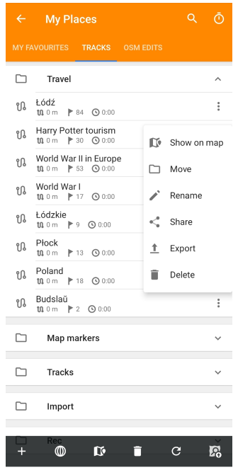 Reiseführer Punkte Menü 2