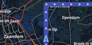 Abbiegepfeile iOS Karte