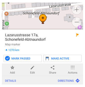 Action Marquer comme passé Android
