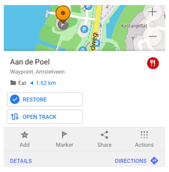Action Restaurer un marqueur Android
