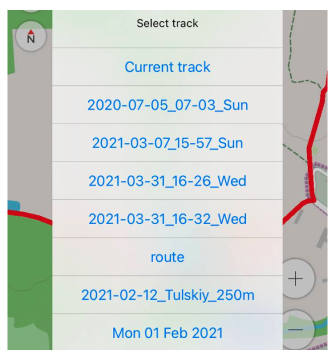 Sélectionner la trace pour ajouter un point de passage iOS