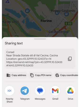 Action Partager Android