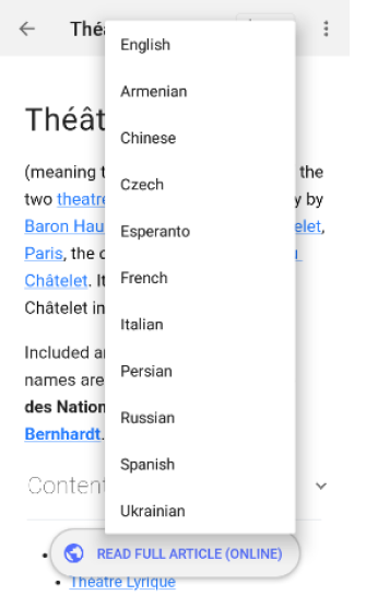 Changer de langue pour un article spécifique
