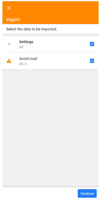 Importer la liste des routes à éviter sur la carte Android