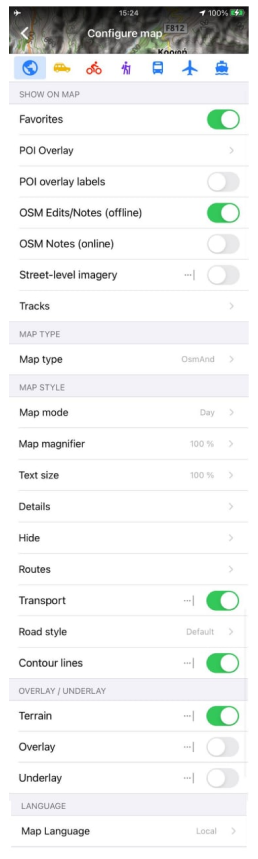 Configurer la carte ios