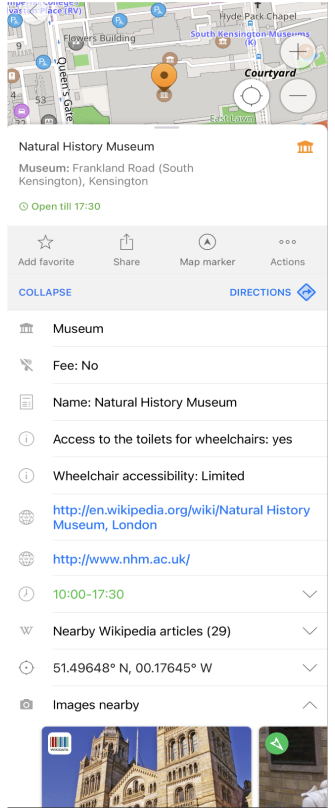 Menu contextuel iOS