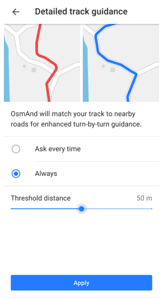 Paramètres de navigation Android