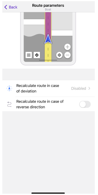 Paramètres de navigation directe iOS