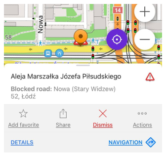 Ignorer la route évitée iOS