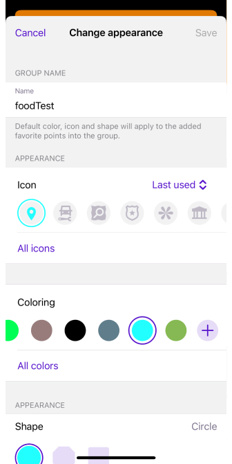 Flexible Appearance Settings for Favorite Groups