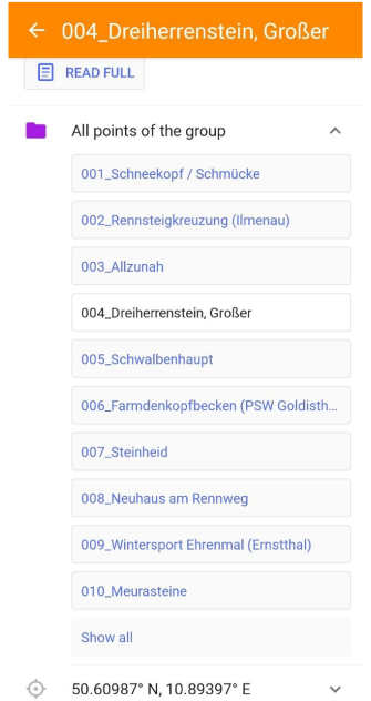 Liste complète des favoris