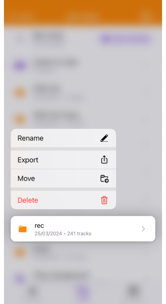 Menu contextuel d&#39;une trace dans iOS