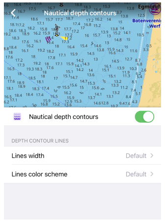 Courbes de niveau de profondeur dans iOS