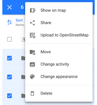 Fonction de tri des traces dans Mes lieux Android