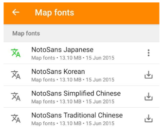 Polices de carte version Android