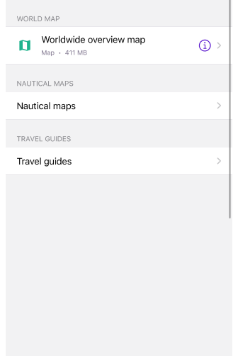 Menu Télécharger la carte iOS
