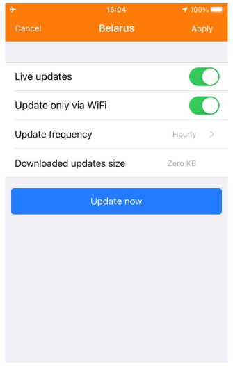 Menu Cartes OsmAnd live modifier iOS