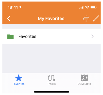 Menu Mes Lieux iOS