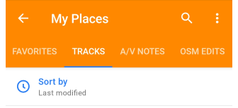 Fonction de recherche de traces dans Mes lieux Android