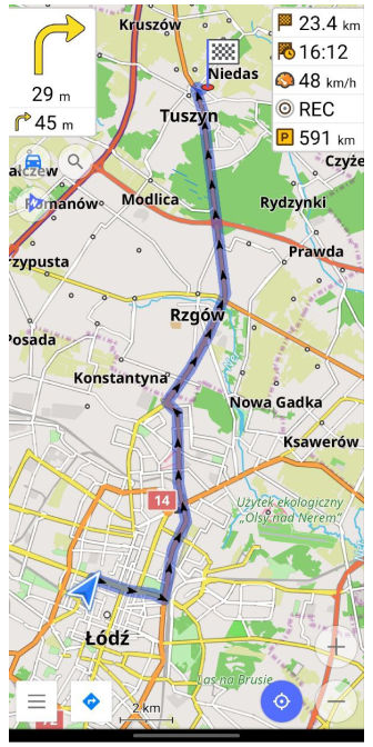 Écran de navigation Android 1
