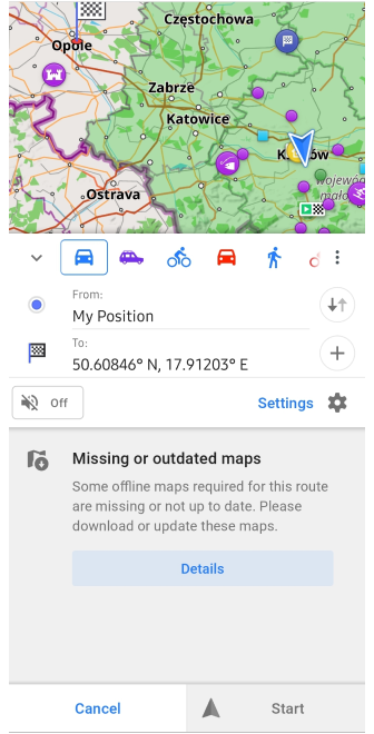 Message pas de cartes lors de la construction de la navigation Android 5