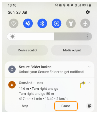 Écran de notification Android