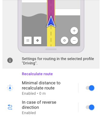Paramètres de navigation Android