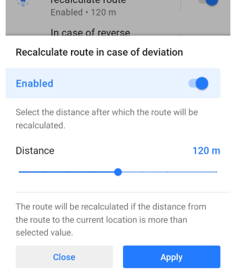 Paramètres de navigation Android