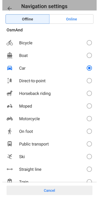 Paramètres de navigation Android