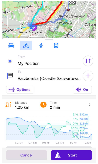 Écran de navigation iOS