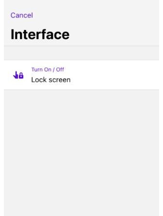 Bouton d&#39;action rapide Verrouillage de l&#39;écran tactile iOS