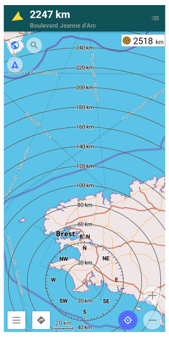 Règle de rayon vers le bas