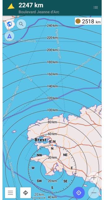 Règle de rayon vers le bas