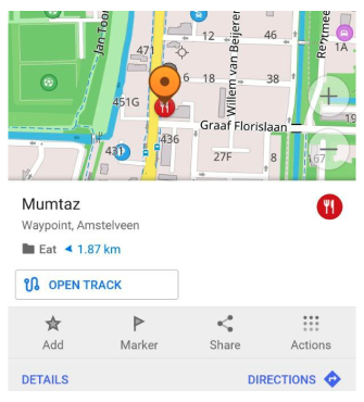 Trace sur la carte