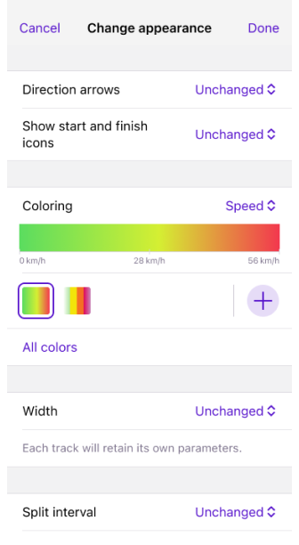 Change Appearance for Multiple Tracks