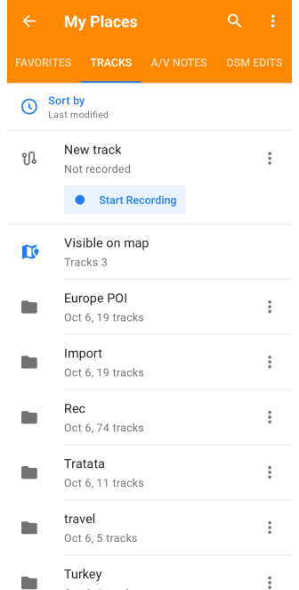 Mes Lieux avec tracés dans Android