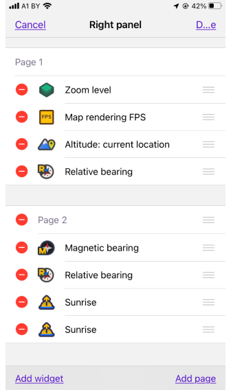 Page de widget