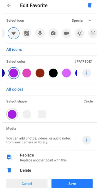Modifica Preferito Android
