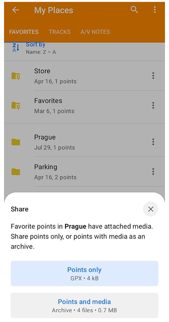 Funzioni cartella Preferiti Android