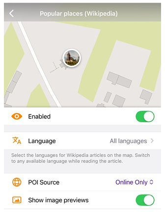 Menu luoghi popolari