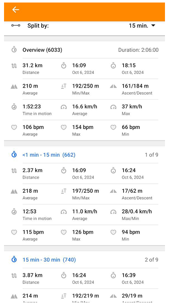 Scheda divisione traccia per tempo